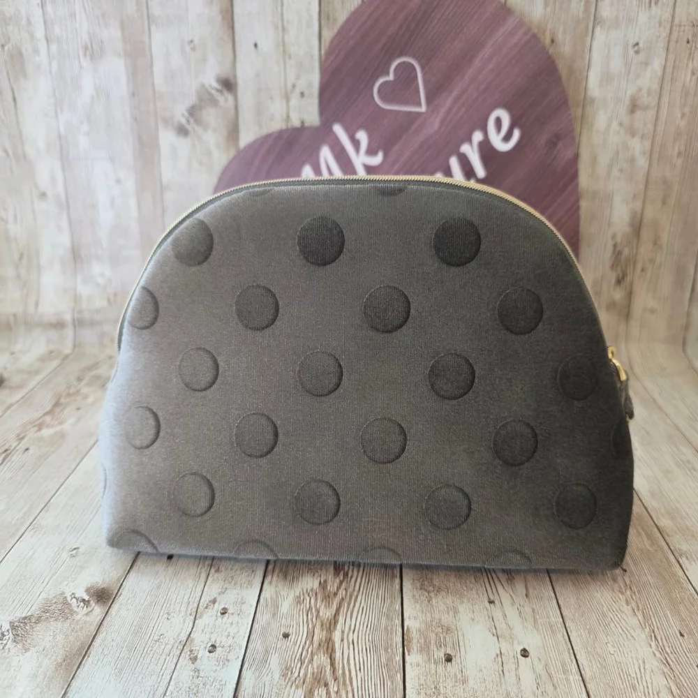Kate Spade Gray Polka Dot Makeup Bag/Cosmetic Pouch